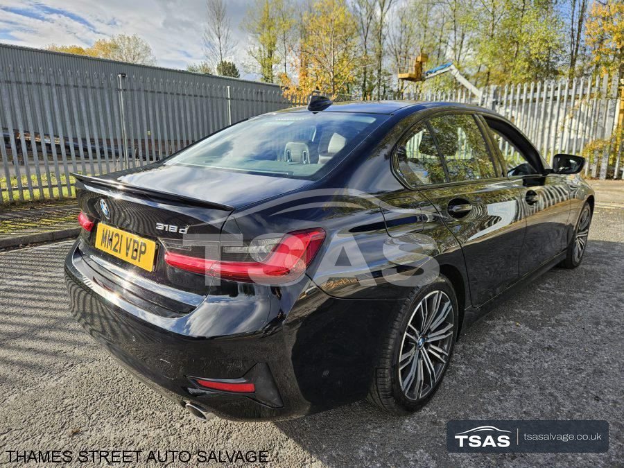 Black BMW 3 Series saloon in the TSAS yard